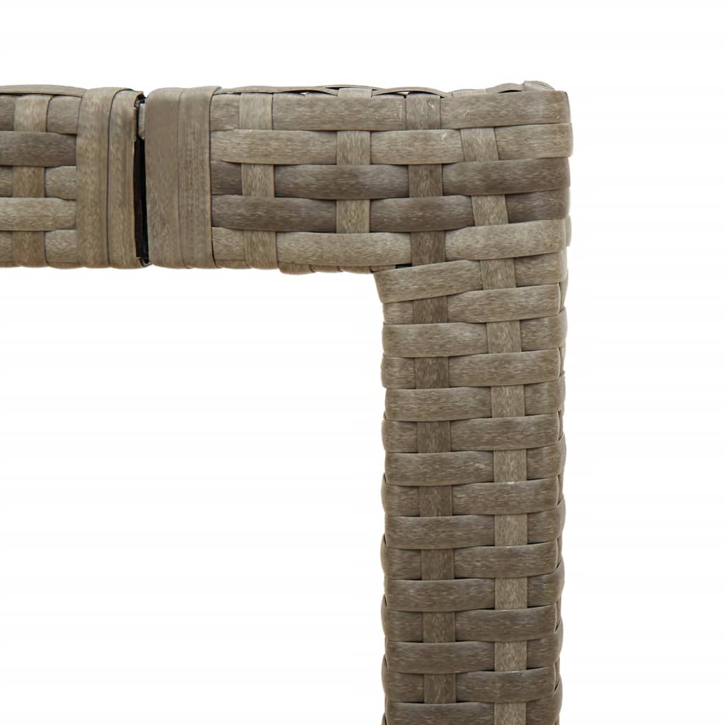 Vrtni stol sa staklenom pločom sivi 190x90x75 cm od poliratana