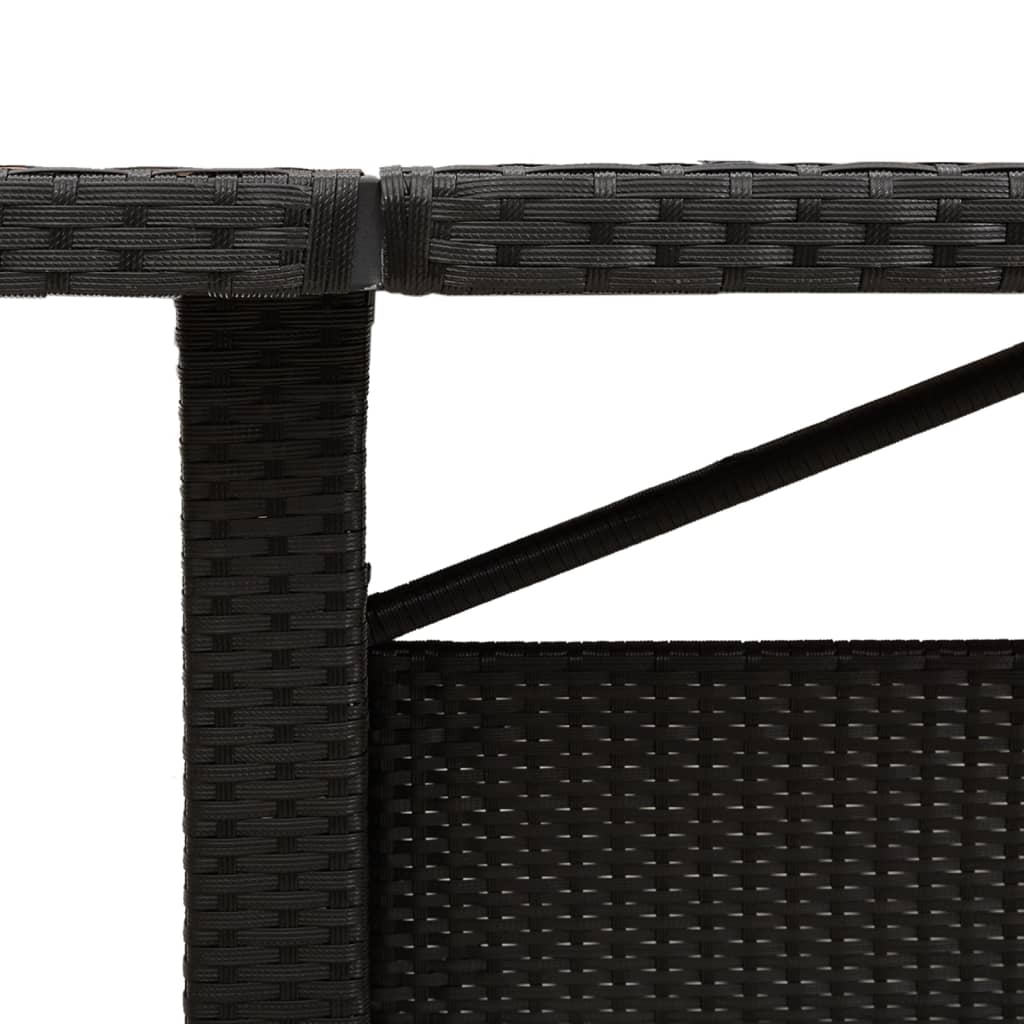 Vrtni stol s pločom od drva bagrema crni 240x90x75cm poliratana