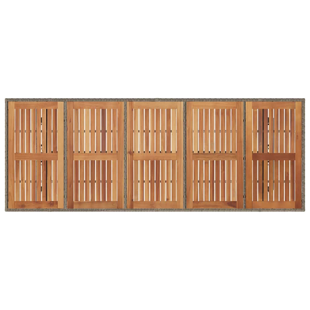 Vrtni stol s pločom od drva bagrema sivi 240x90x75cm poliratana