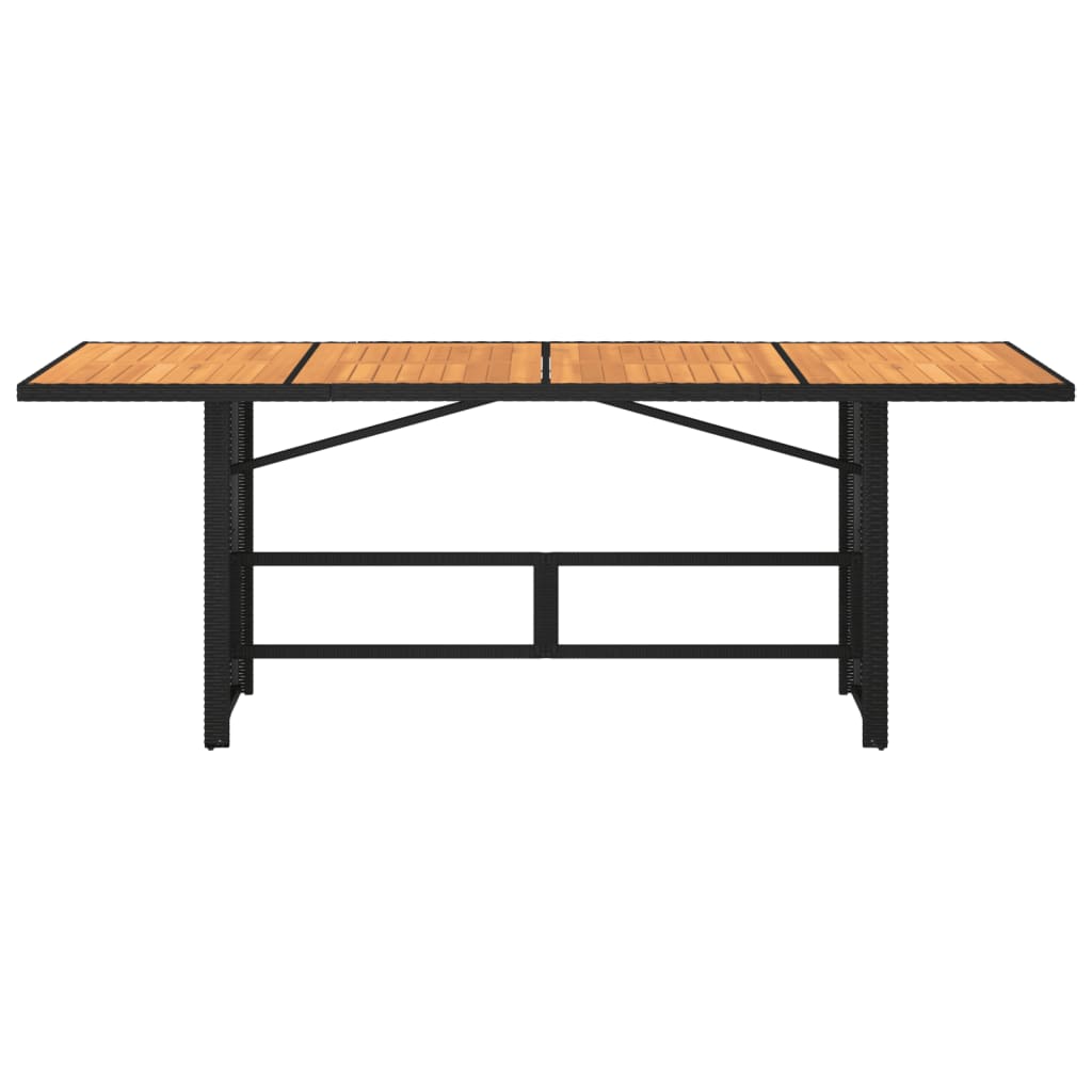 Vrtni stol s pločom od drva bagrema crni 190x80x75 cm poliratan