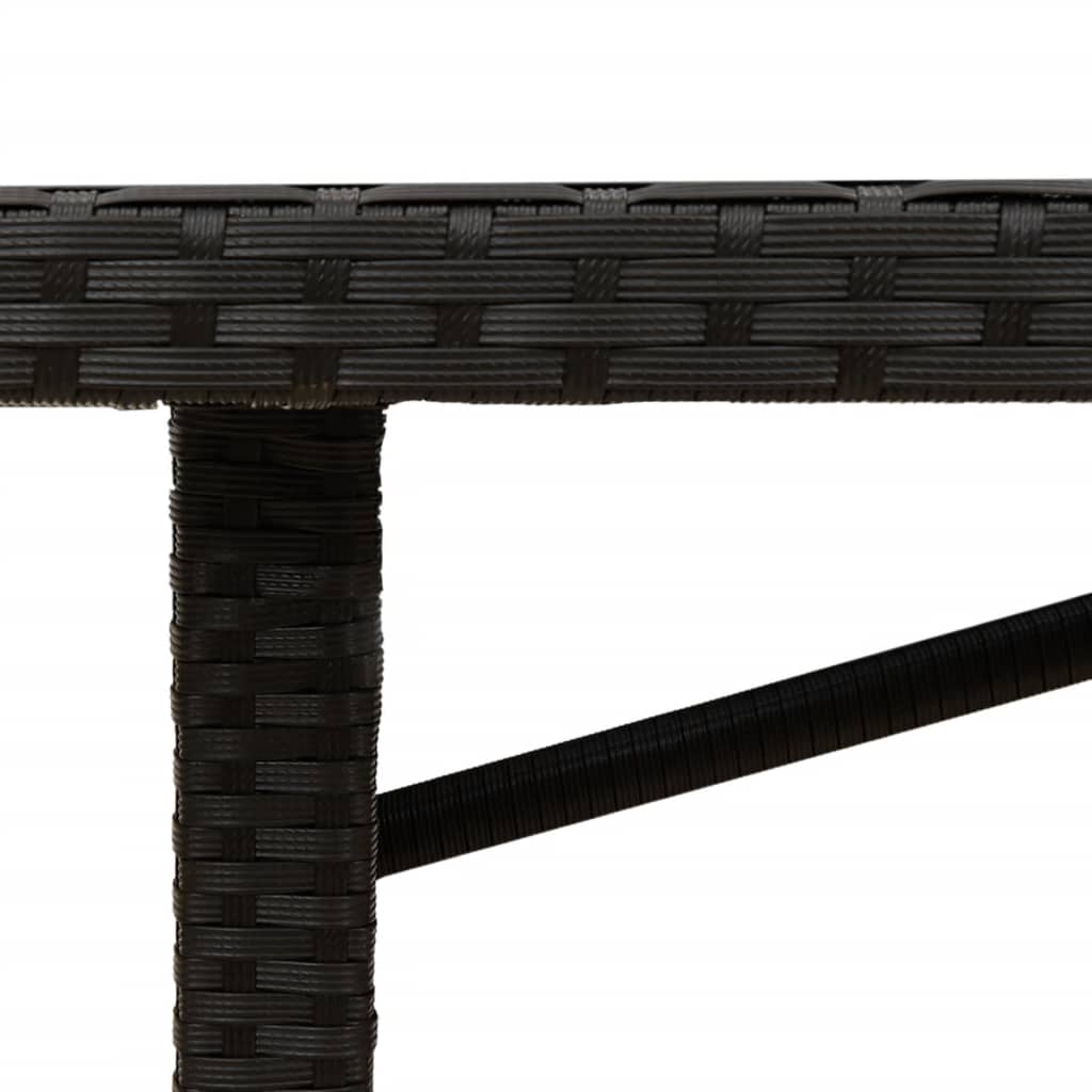 Vrtni stol s pločom od drva bagrema crni 190x80x75 cm poliratan