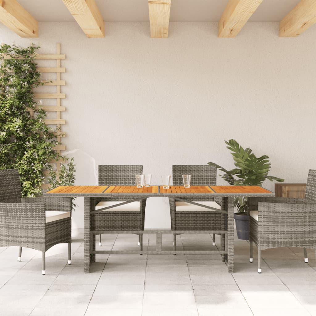 Vrtni stol s pločom od drva bagrema sivi 190x80x75 cm poliratan