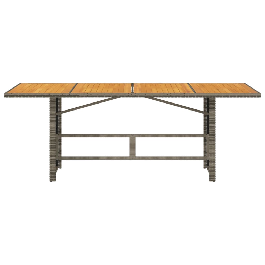 Vrtni stol s pločom od drva bagrema sivi 190x80x75 cm poliratan