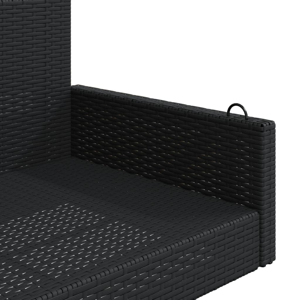 Klupa za ljuljanje crna 119 x 56 x 48 cm od poliratana