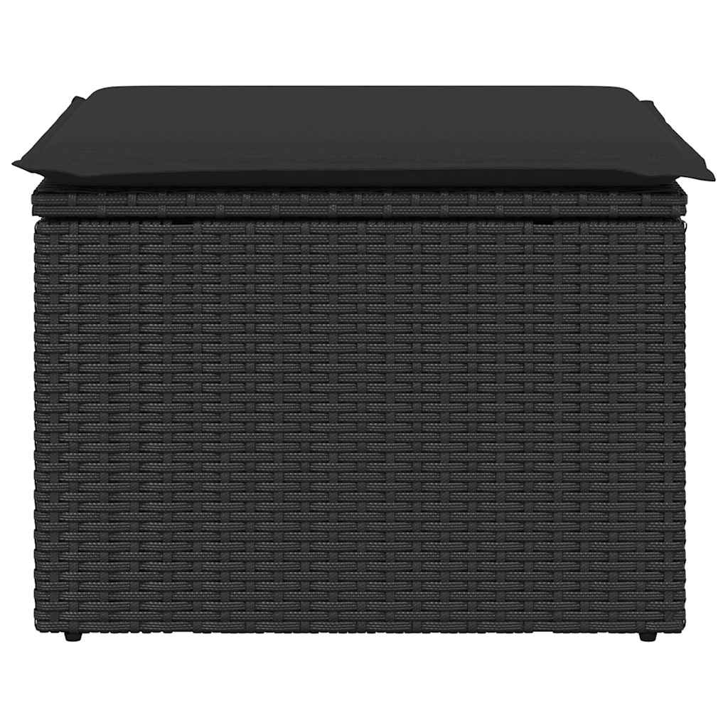 Vrtna stolica s jastukom crna 55x55x37 cm poli ratan