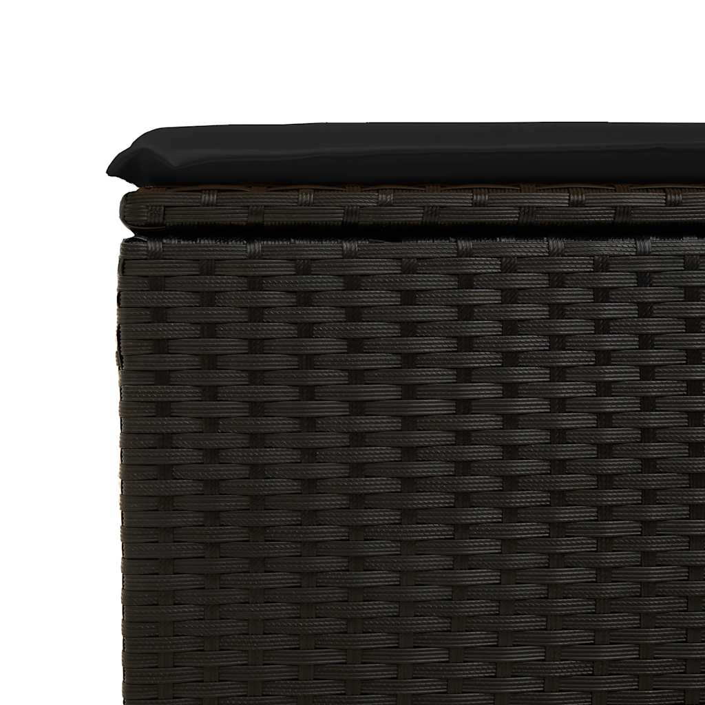 Vrtna stolica s jastukom crna 55x55x37 cm poli ratan
