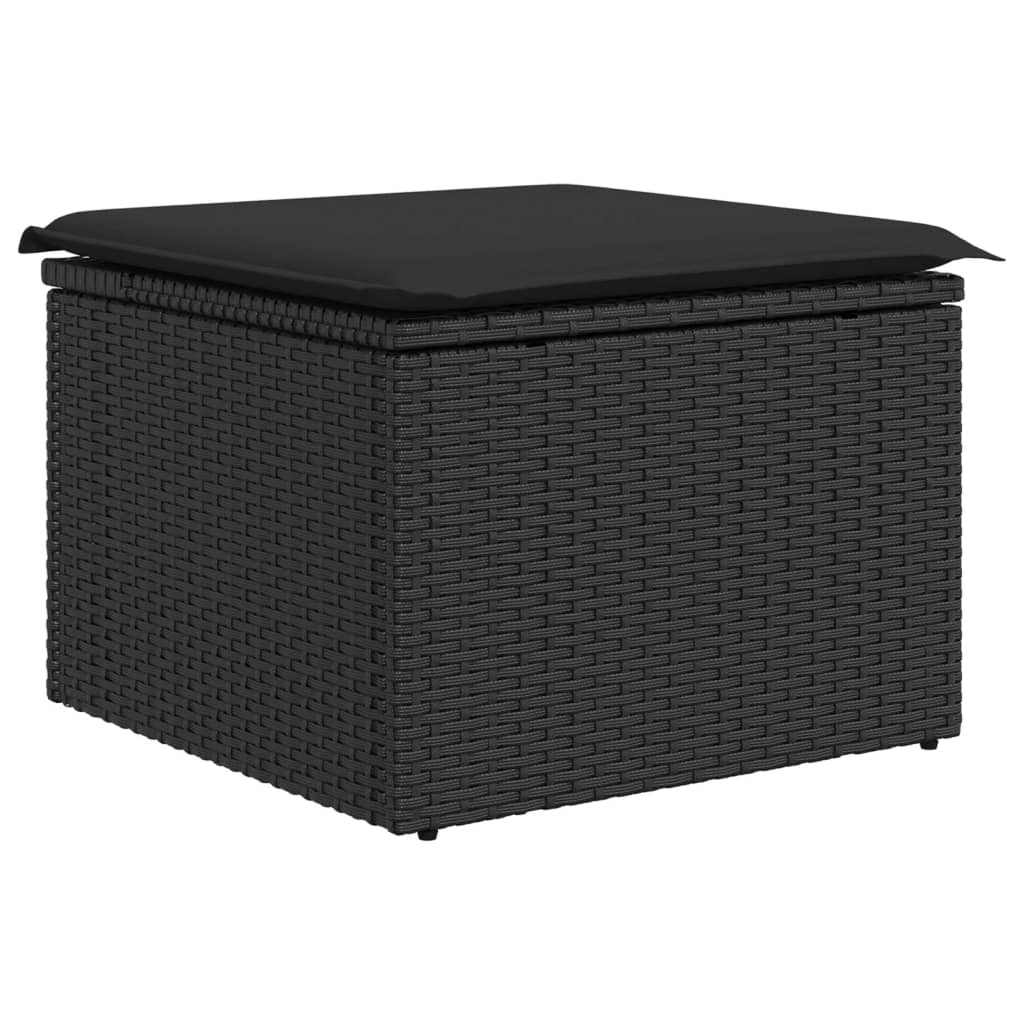 Vrtna stolica s jastukom crna 55x55x37 cm poli ratan