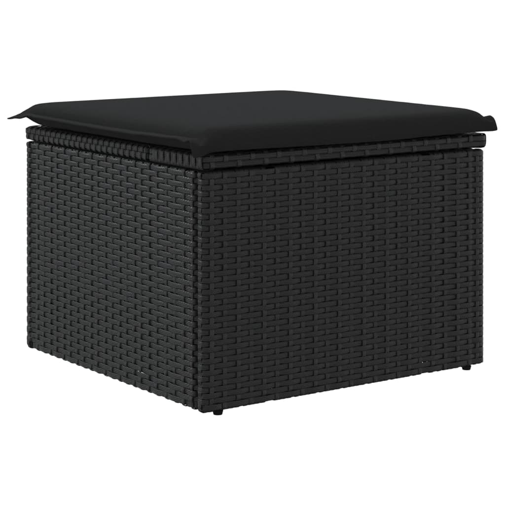 Vrtna stolica s jastukom crna 55x55x37 cm poli ratan