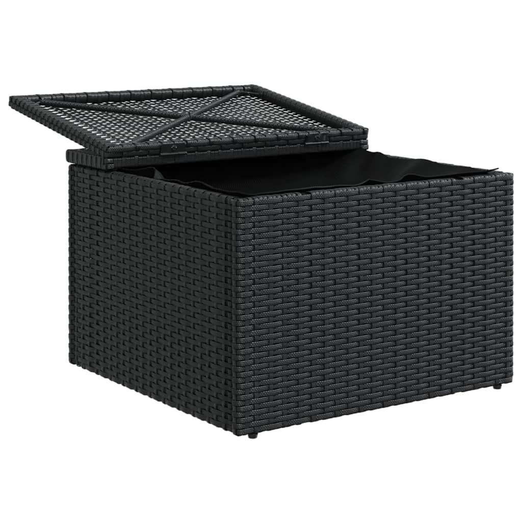 Vrtna stolica s jastukom crna 55x55x37 cm poli ratan
