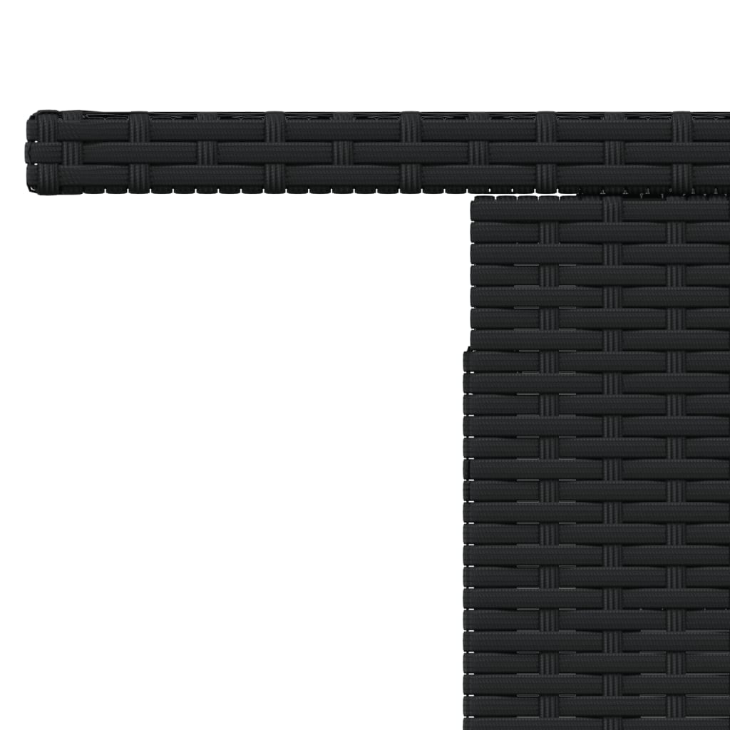Vrtni stol sa staklenom pločom crni 100x55x73 cm od poliratana