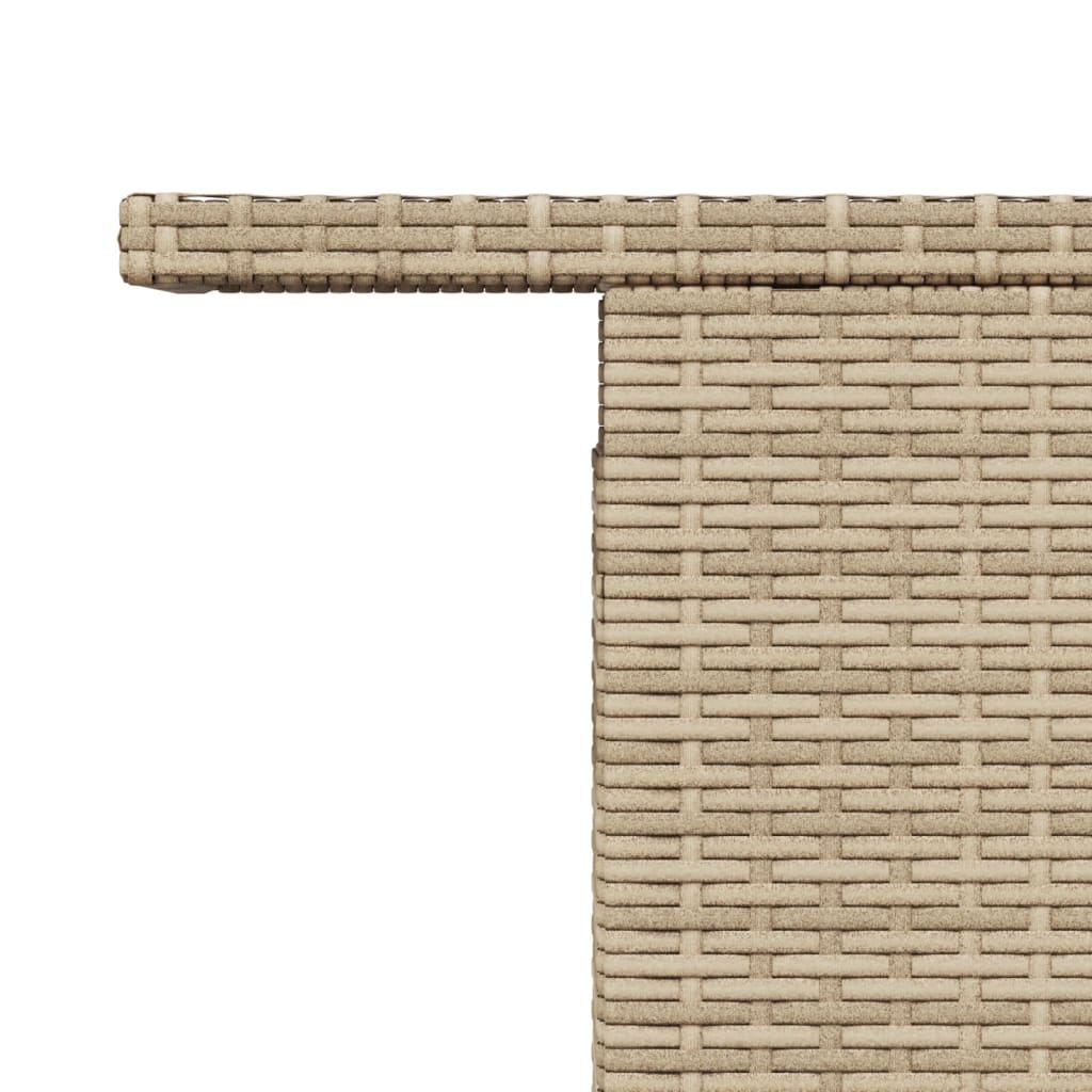 Vrtni stol sa staklenom pločom bež 100 x 55 x 73 cm poliratan