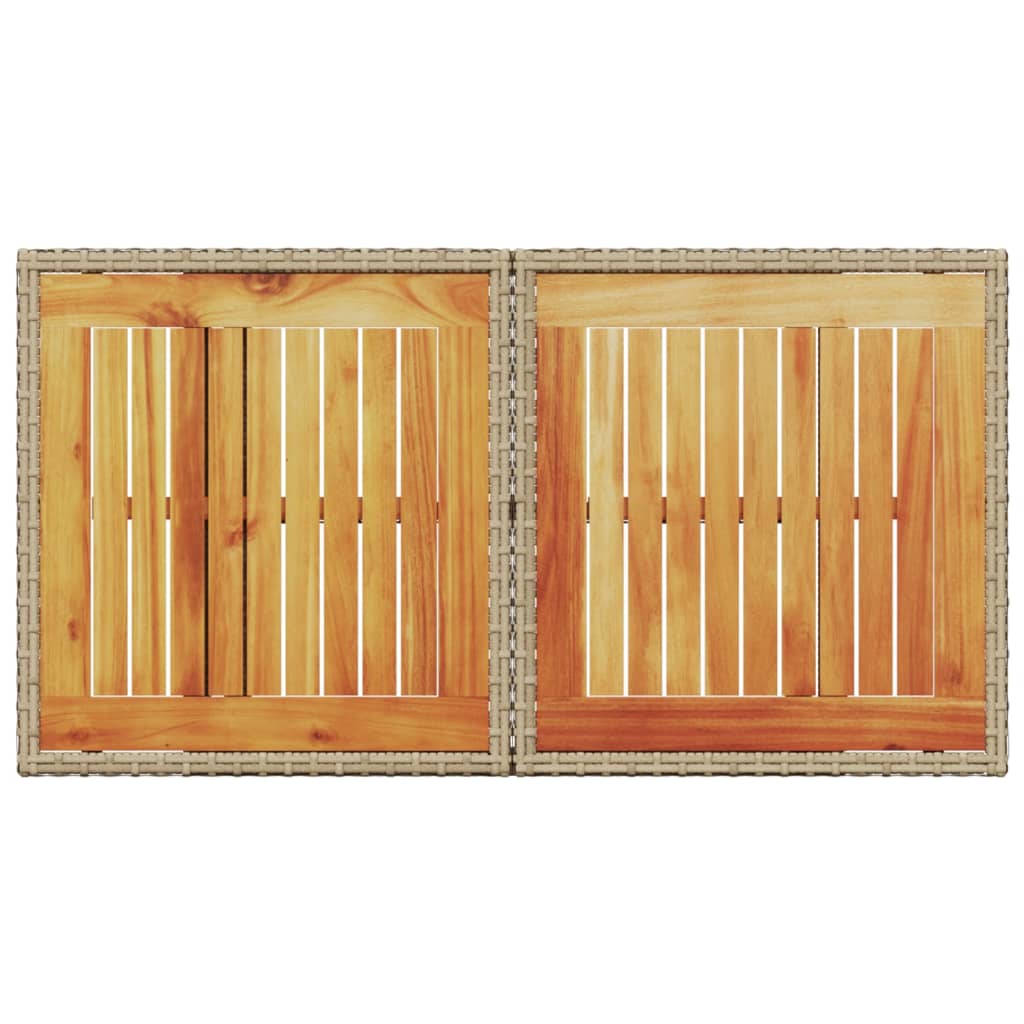 Vrtni stol bež 100x55x73 cm od poliratana i drva bagrema