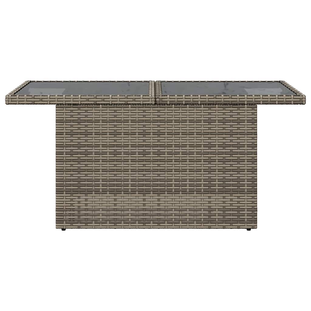 Vrtni stol sa staklenom pločom sivi 100x55x73 cm od poliratana