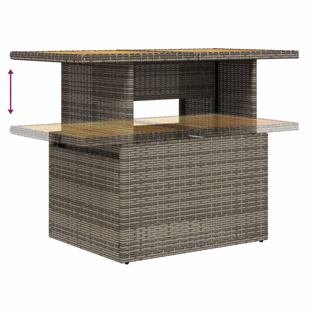 Vrtni stol sivi 100x55x73 cm od poliratana i bagremovog drva
