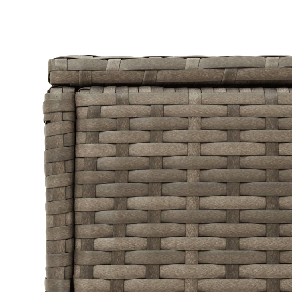 Vrtni stol sa staklenom pločom sivi 58x27,5x55 cm od poliratana