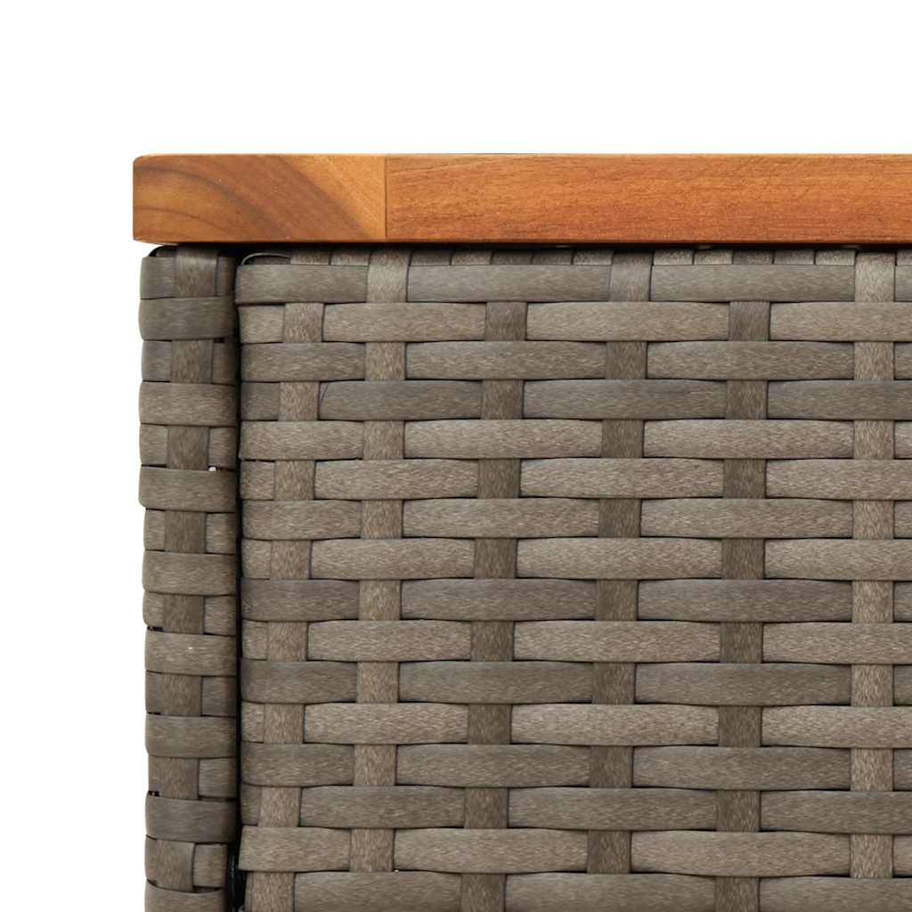 Vrtni bočni stolić s drvenom pločom sivi 58x27,5x55cm poliratan