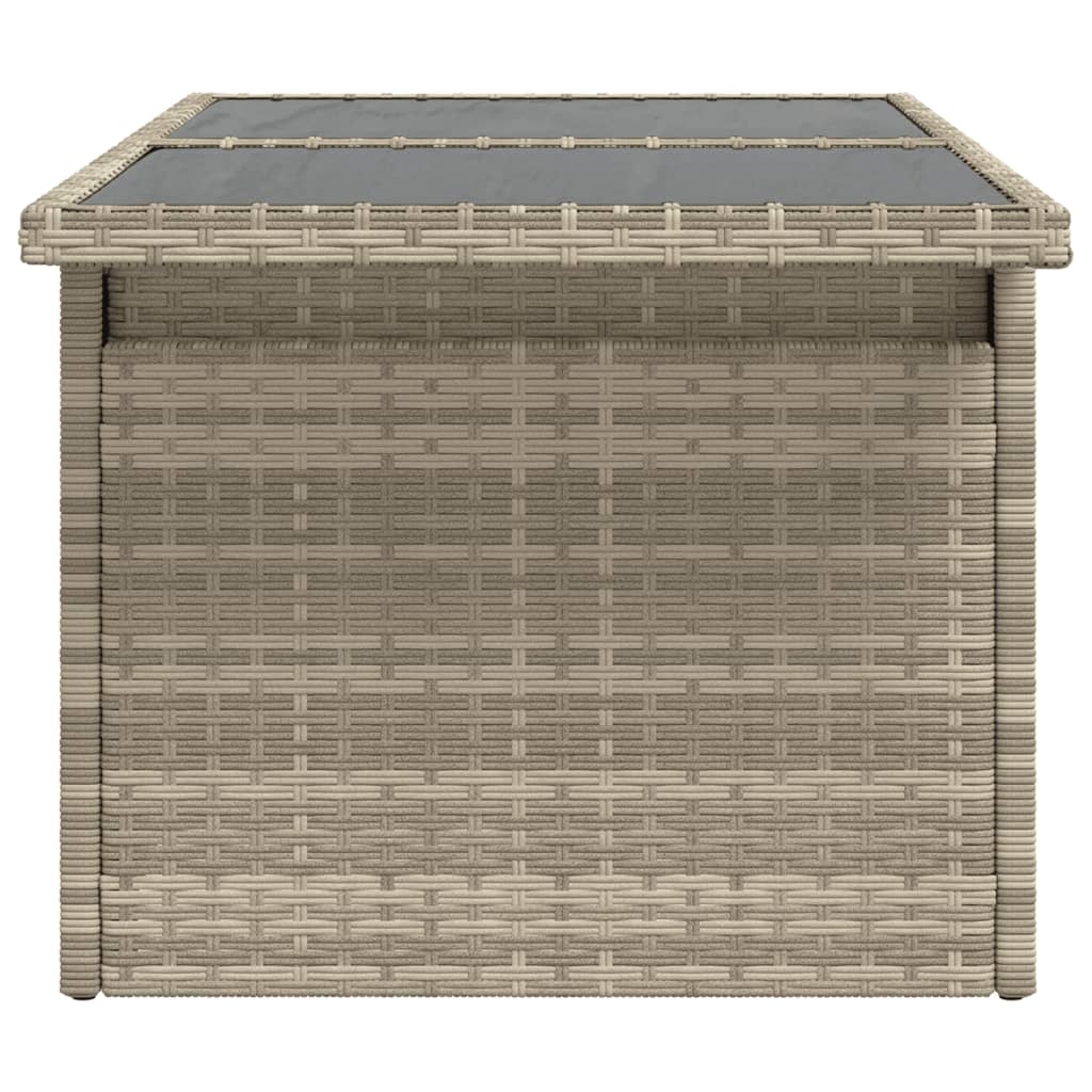 Vrtni stol sa staklenom pločom sivi 100x55x73 cm od poliratana