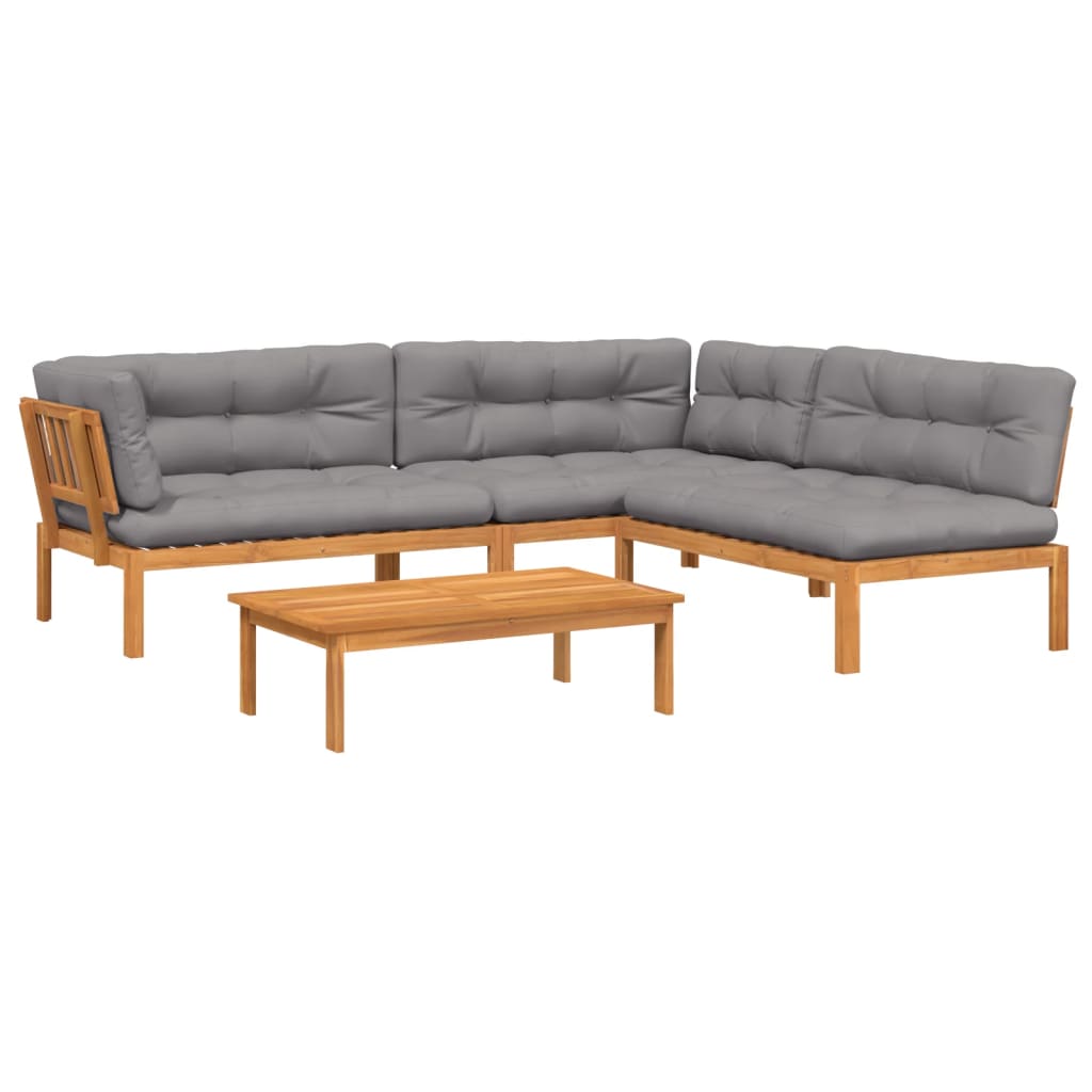4-dijelni set vrtnih sofa od paleta s jastucima od drva bagrema