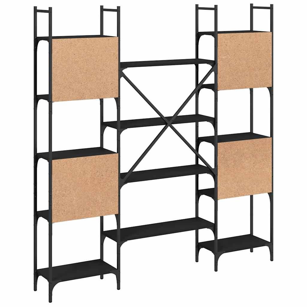 Police za knjige crne 155,5 x 24 x 166,5 cm konstruirano drvo