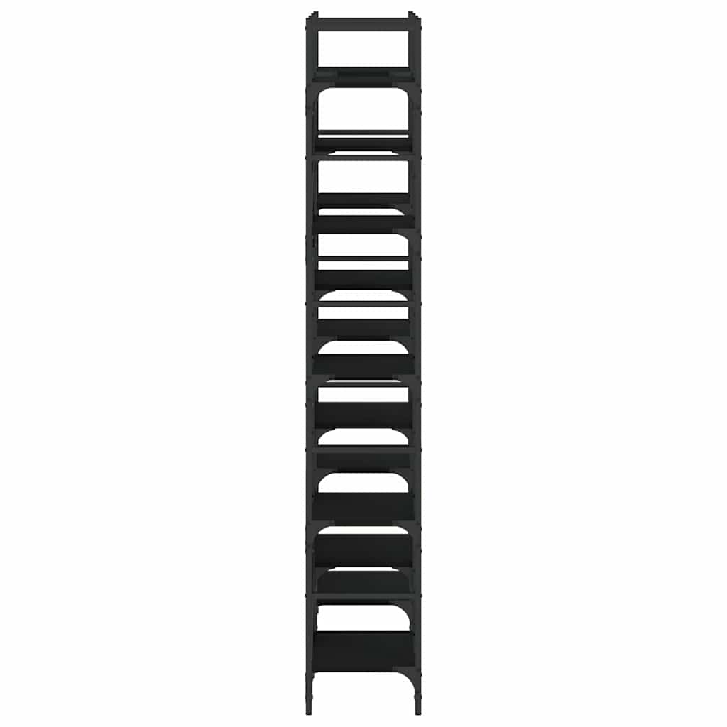 Police za knjige crne 127,5 x 28,5 x 172,5 cm konstruirano drvo