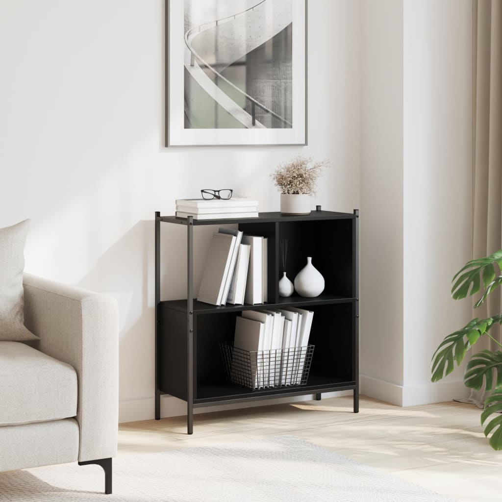 Regal za knjige crni 72 x 28 x 77,5 cm od konstruiranog drva