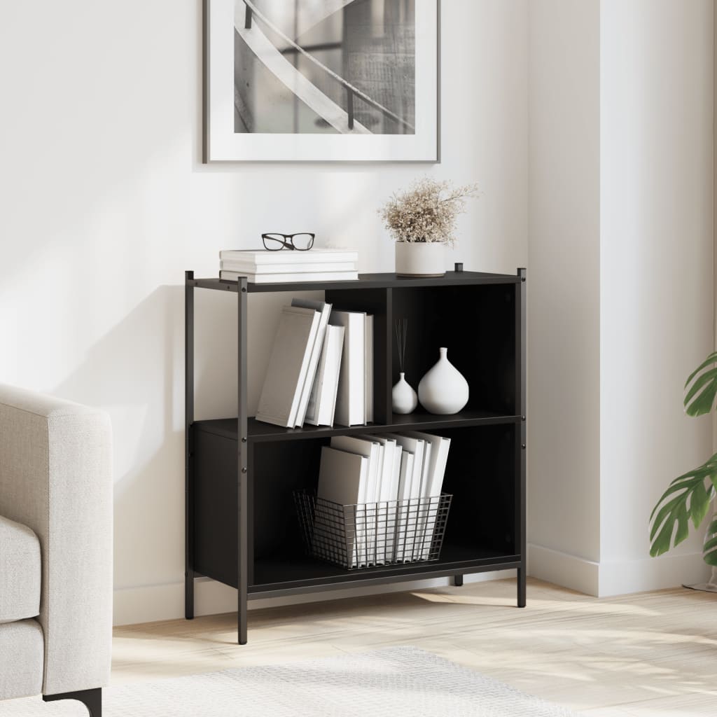 Regal za knjige crni 72 x 28 x 77,5 cm od konstruiranog drva