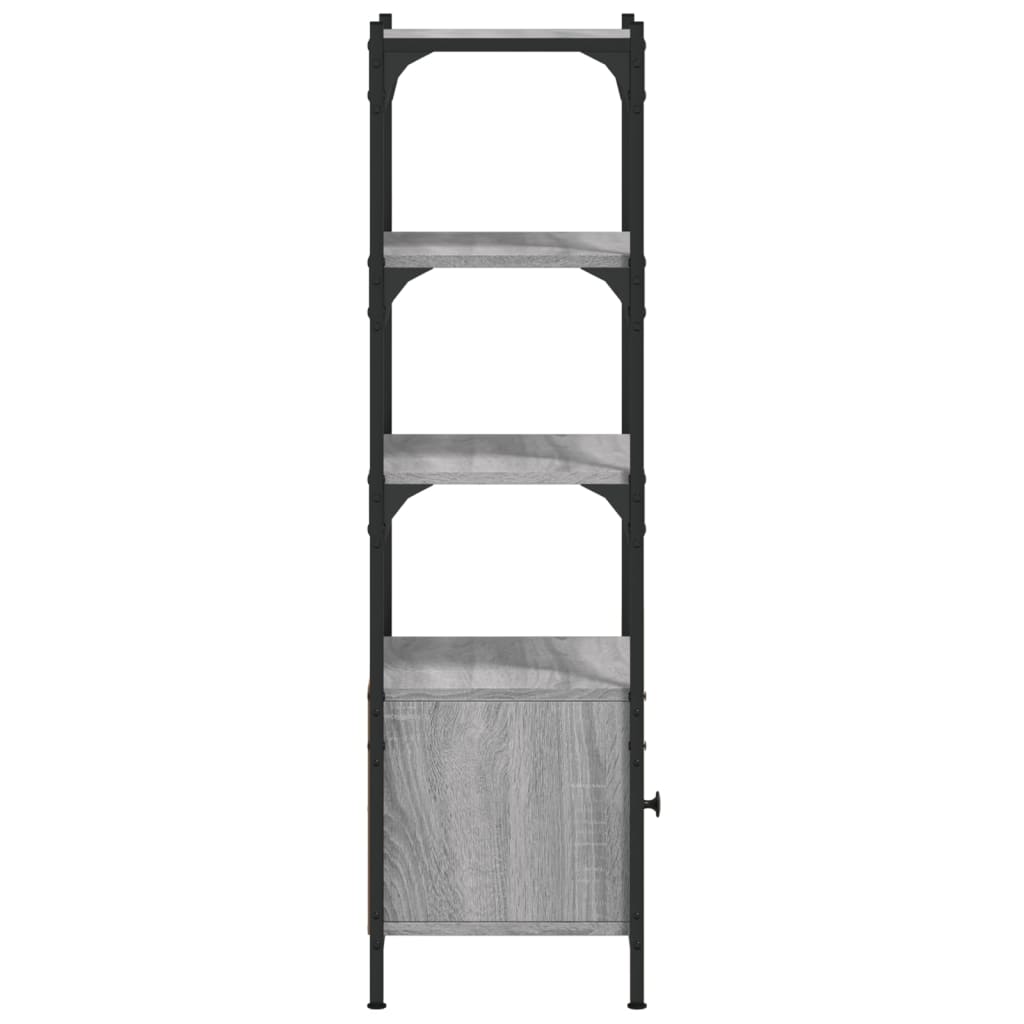 Regal za knjige 3 razine siva boja hrasta 41x30x109,5 cm drveni