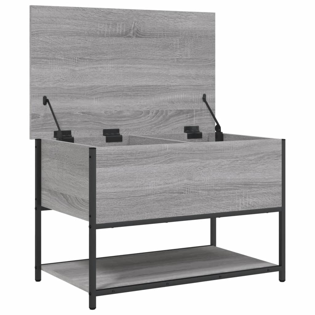 Klupa za pohranu siva boja hrasta 70x42,5x47 cm drvena