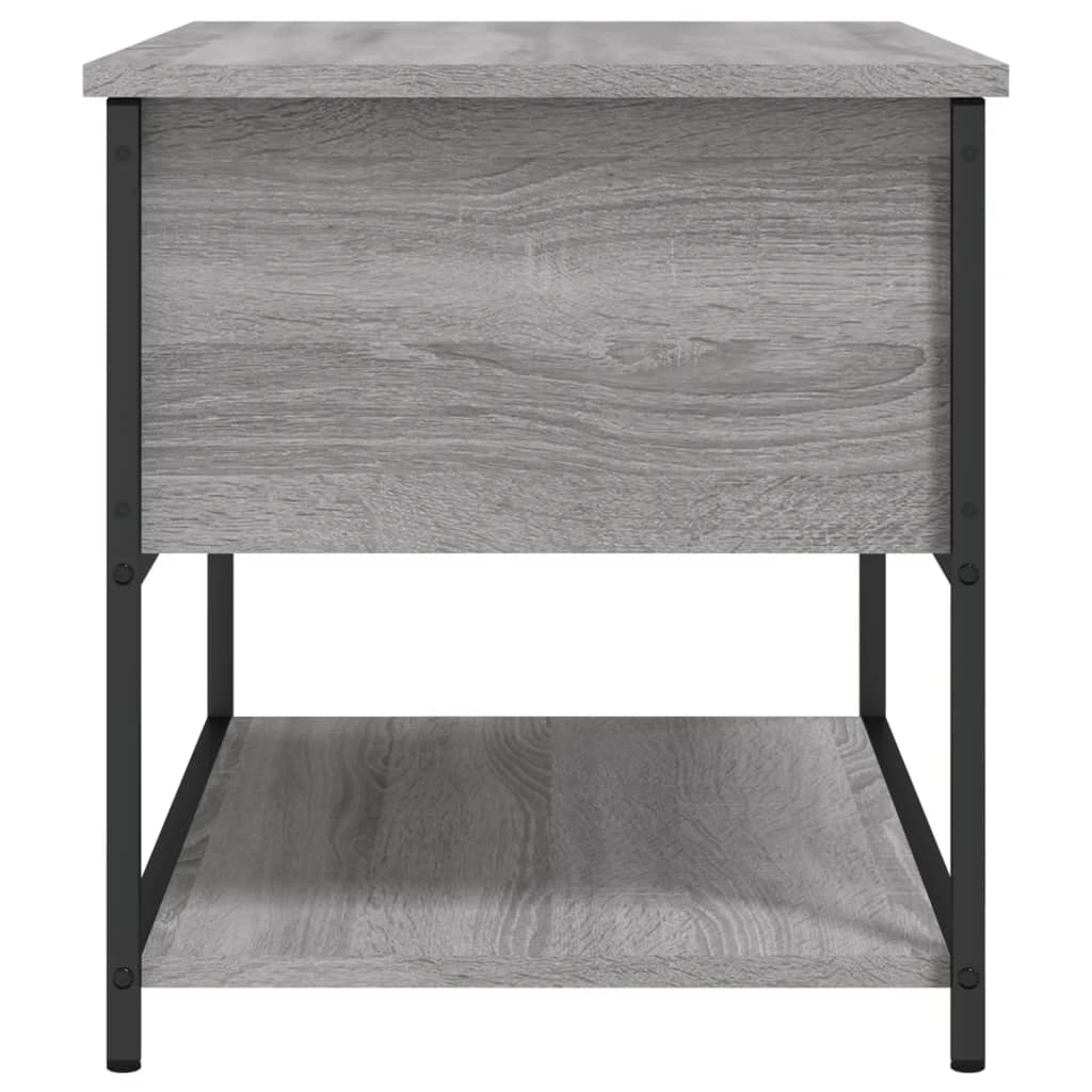 Klupa za pohranu siva boja hrasta 70x42,5x47 cm drvena