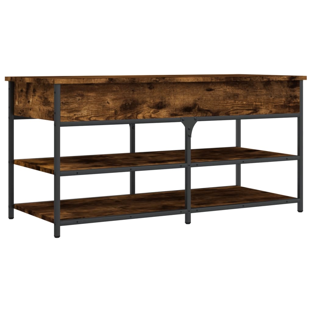 Klupa za cipele boja dimljenog hrasta 100x42,5x50 cm drvena