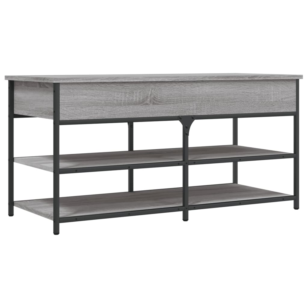 Klupa za cipele siva boja hrasta 100x42,5x50 cm drvena
