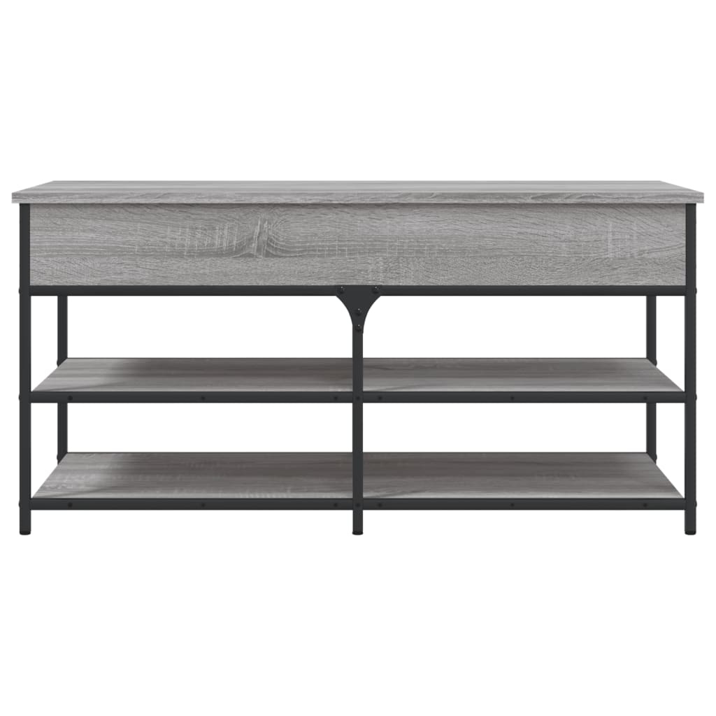 Klupa za cipele siva boja hrasta 100x42,5x50 cm drvena