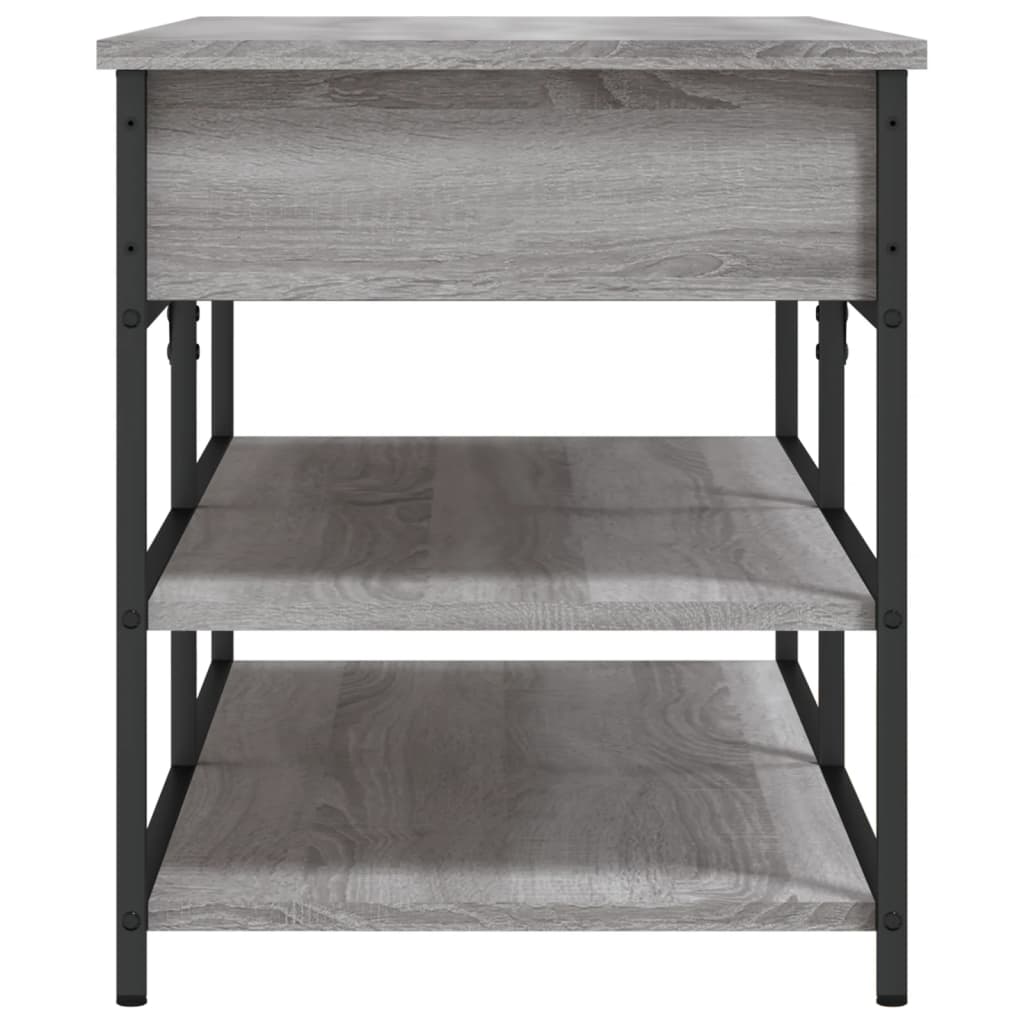 Klupa za cipele siva boja hrasta 100x42,5x50 cm drvena