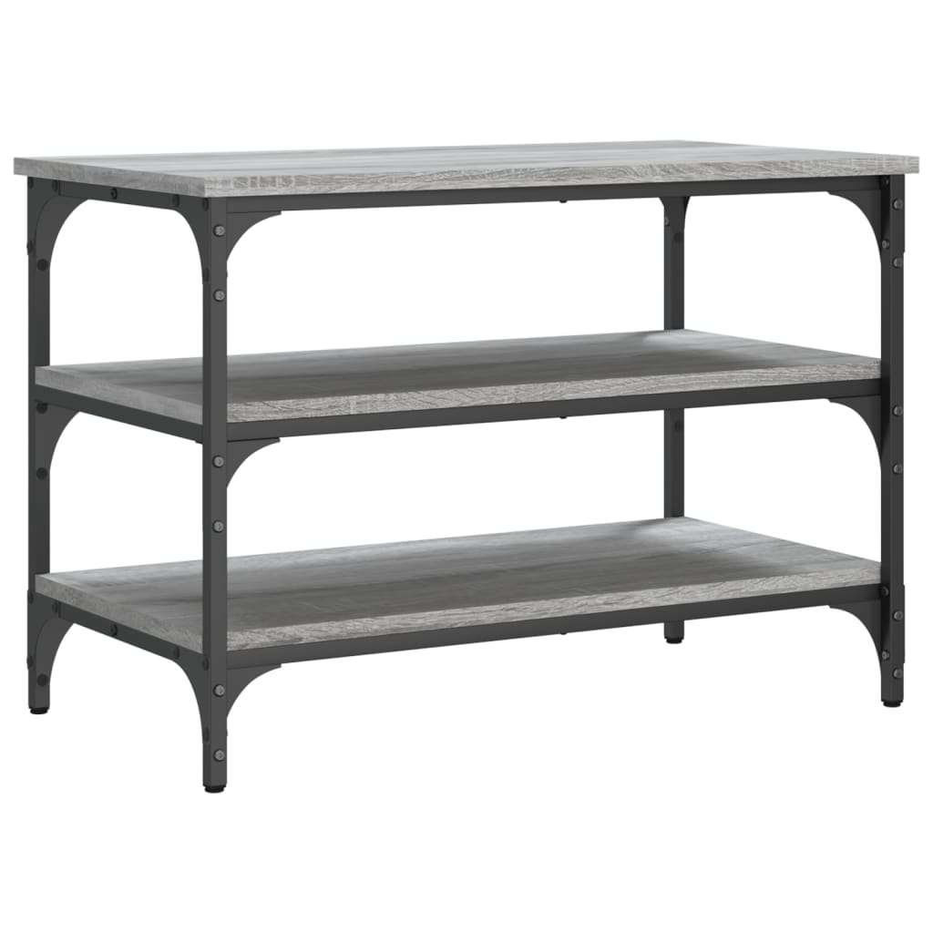 Klupa za cipele siva boja hrasta 70x38,5x49cm konstruirano drvo