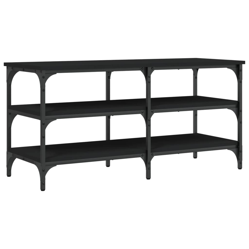 Klupa za cipele crna 100x38,5x49 cm od konstruiranog drva