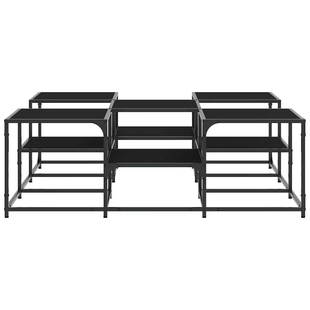 Stolić za kavu crni 121 x 121 x 40 cm od konstruiranog drva