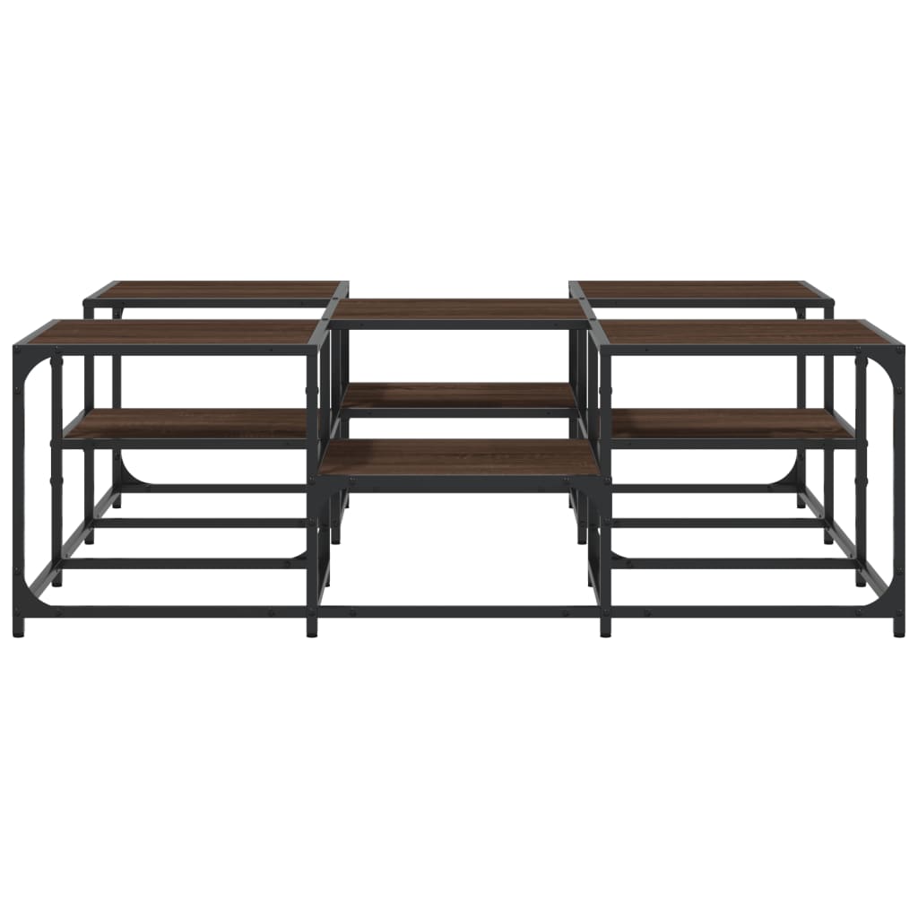 Stolić za kavu smeđa boja hrasta 121x121x40cm konstruirano drvo