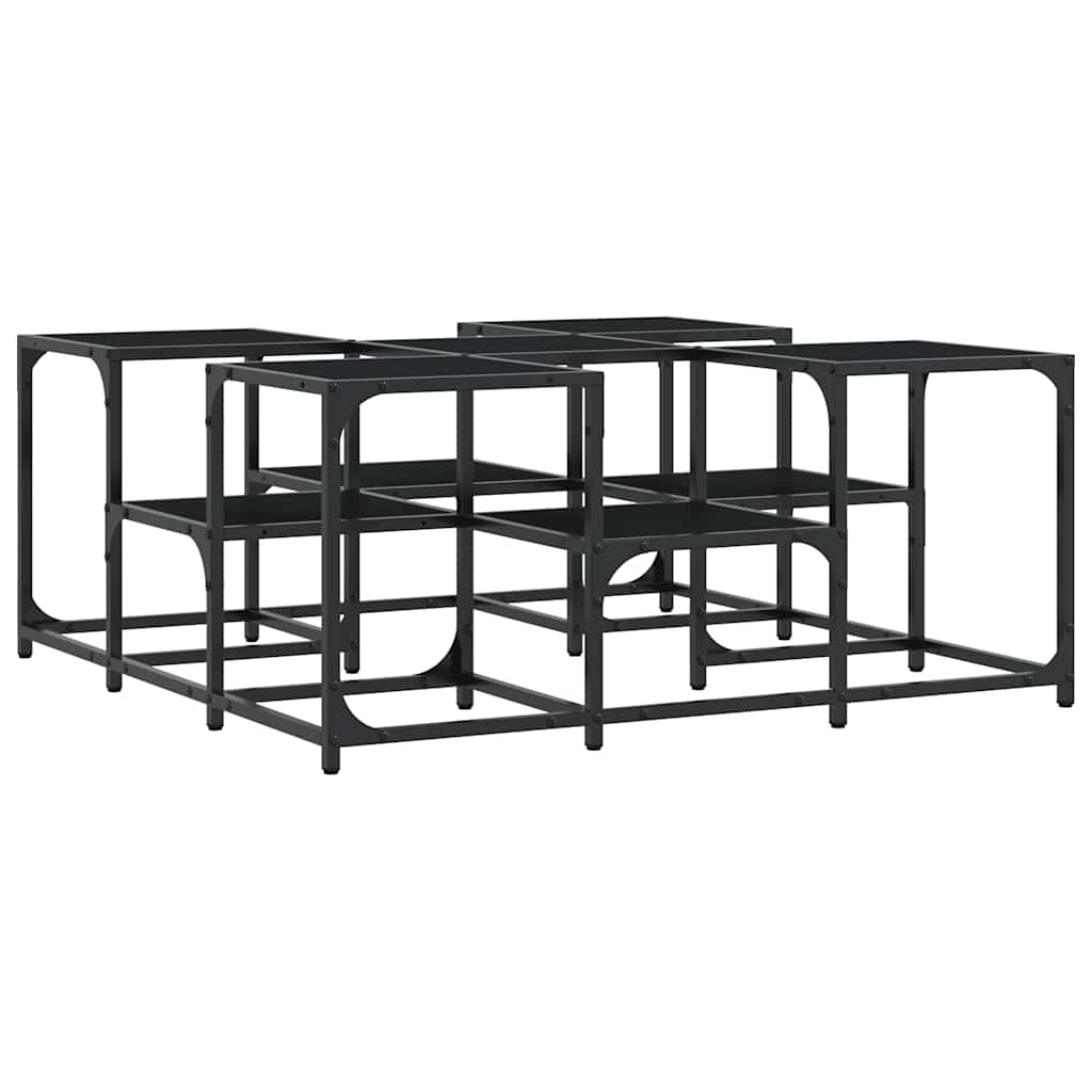 Stolić za kavu crni 91 x 91 x 40 cm od konstruiranog drva