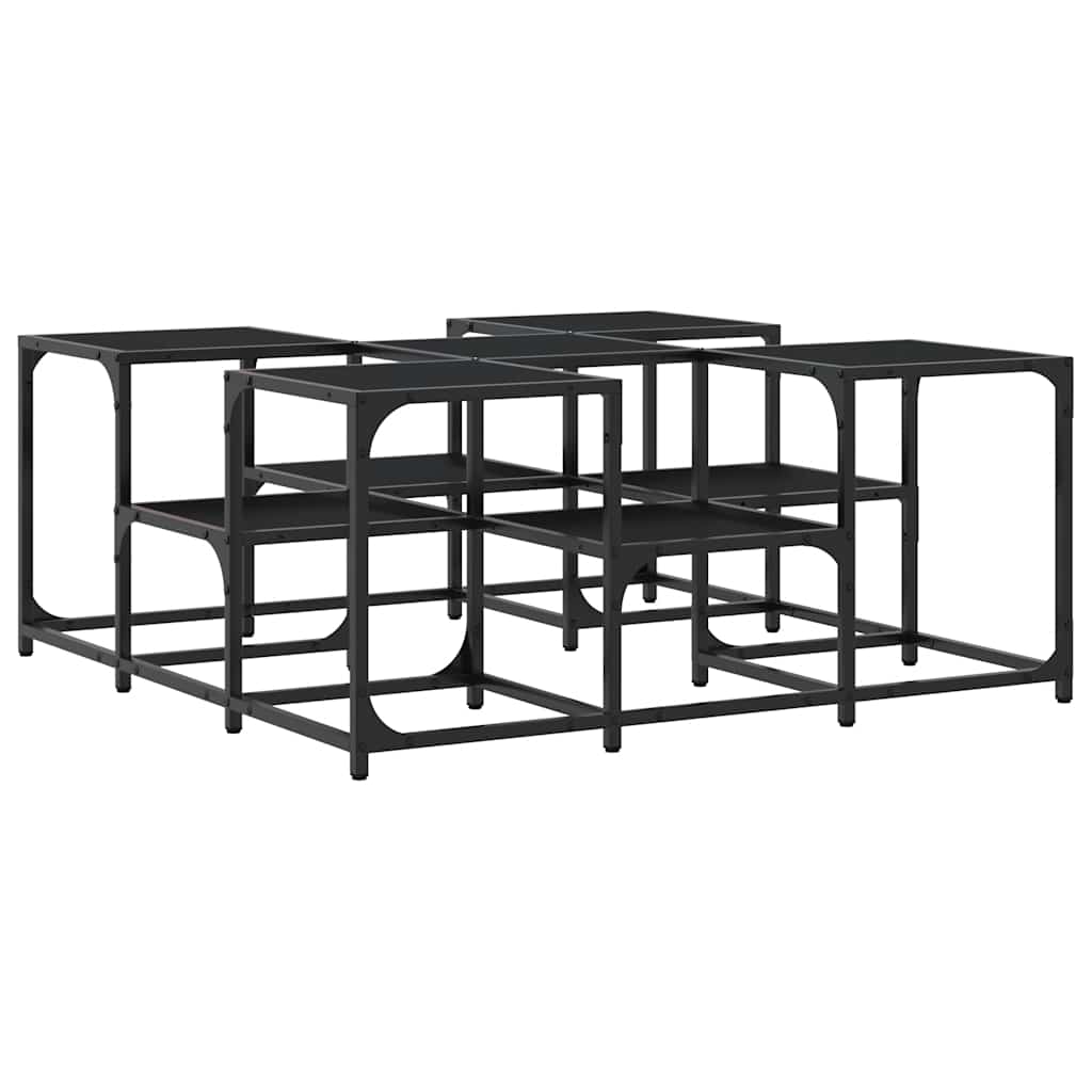 Stolić za kavu crni 91 x 91 x 40 cm od konstruiranog drva