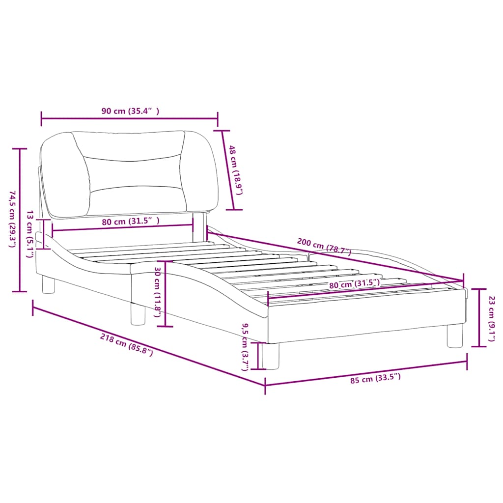 Okvir za krevet bez madraca Hvar tamnosivi 80x200 cm od tkanine