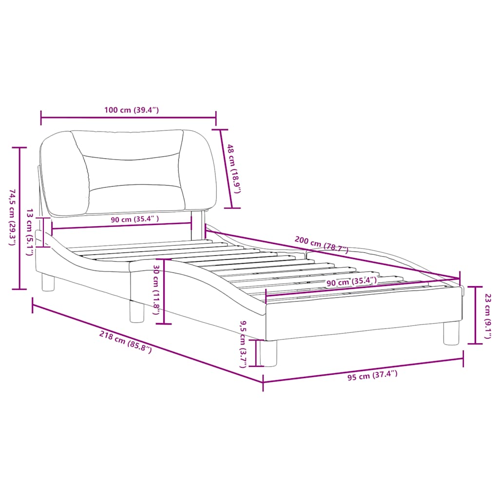 Okvir za krevet bez madraca Hvar tamnosivi 90x200 cm od tkanine