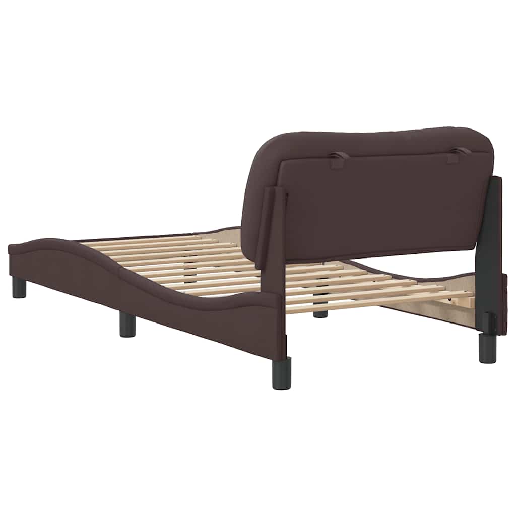 Okvir kreveta bez madraca Hvar tamnosmeđi 90x200 cm od tkanine