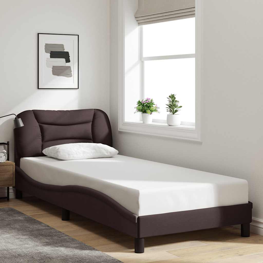 Okvir kreveta bez madraca Hvar tamnosmeđi 90x200 cm od tkanine