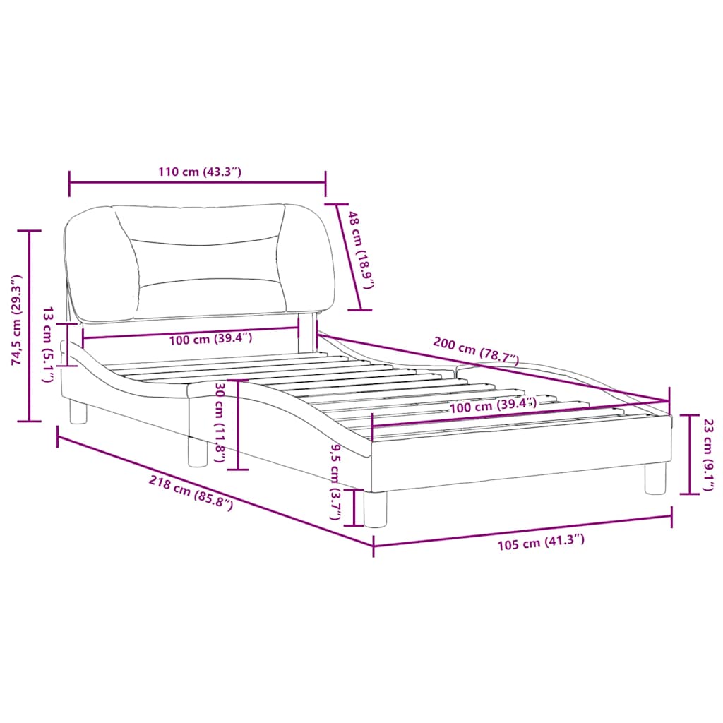 Okvir za krevet bez madraca Hvar crni 100x200 cm od tkanine
