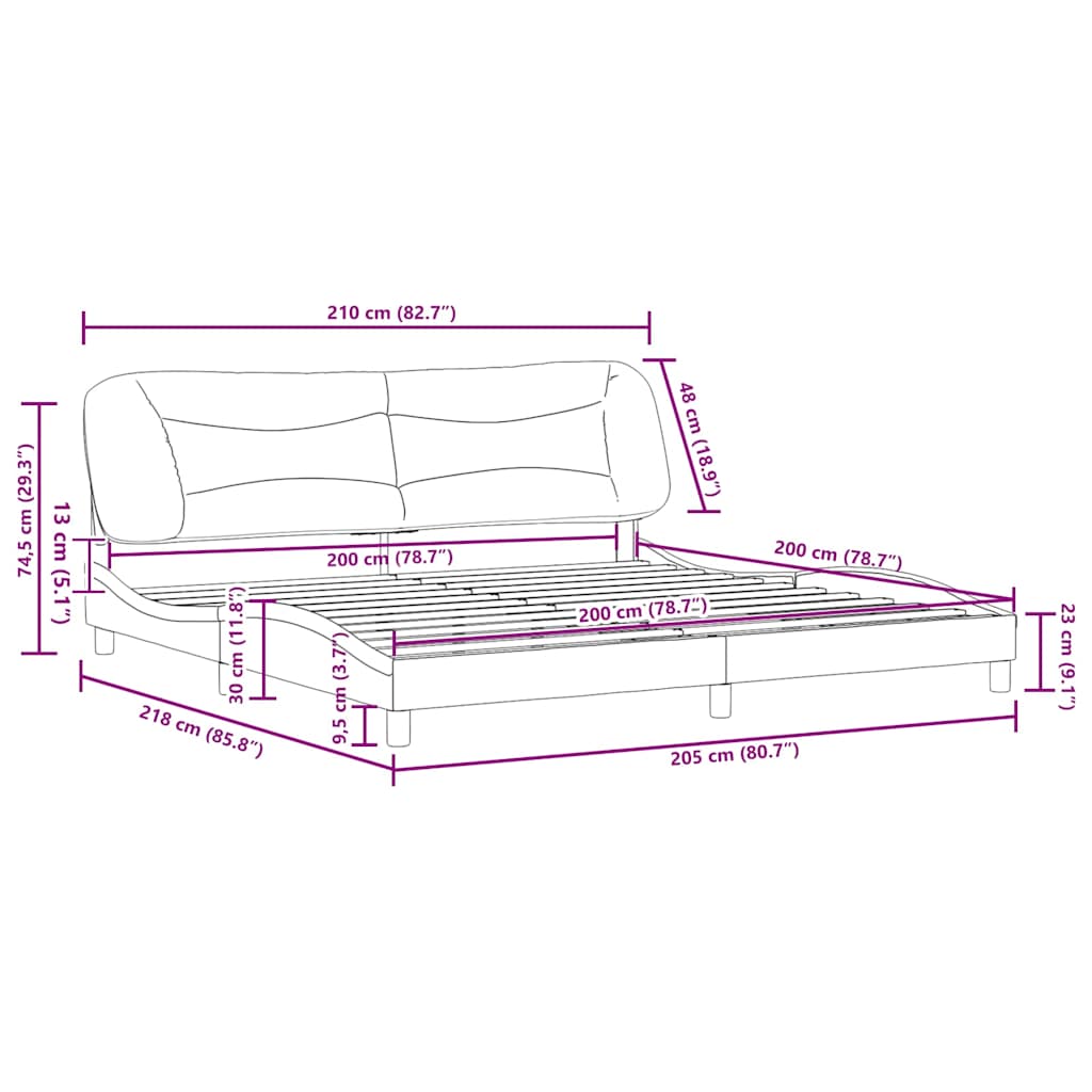 Okvir za krevet bez madraca Hvar plavi 200x200 cm od tkanine