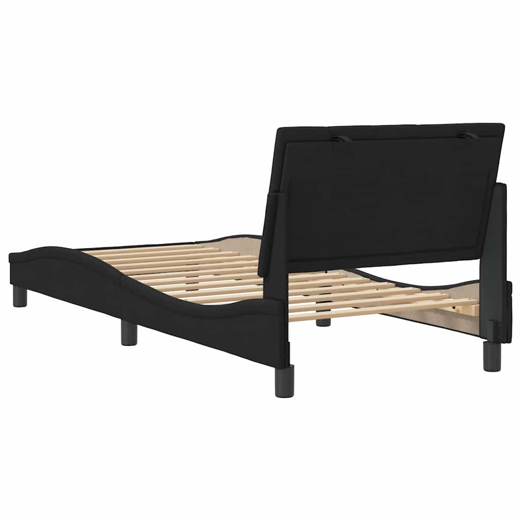 Okvir za krevet bez madraca Hanko crni 80x200 cm baršunasti