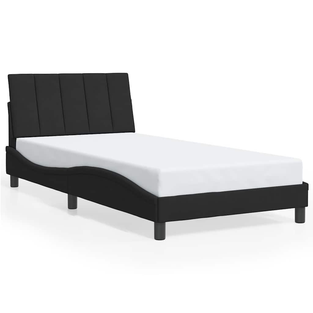 Okvir za krevet bez madraca Hanko crni 100x200 cm baršunasti