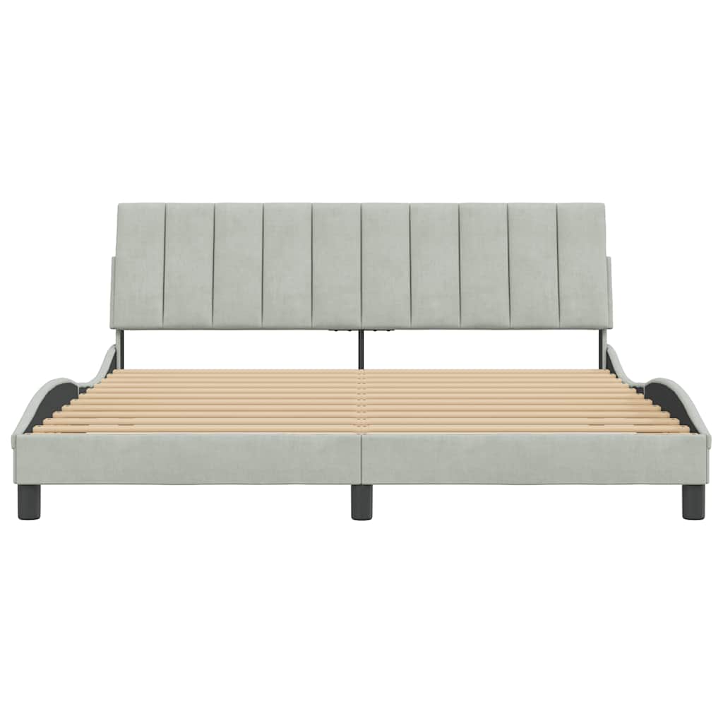 Okvir kreveta bez madraca Hanko svjetlosivi 180x200 cm baršunasti