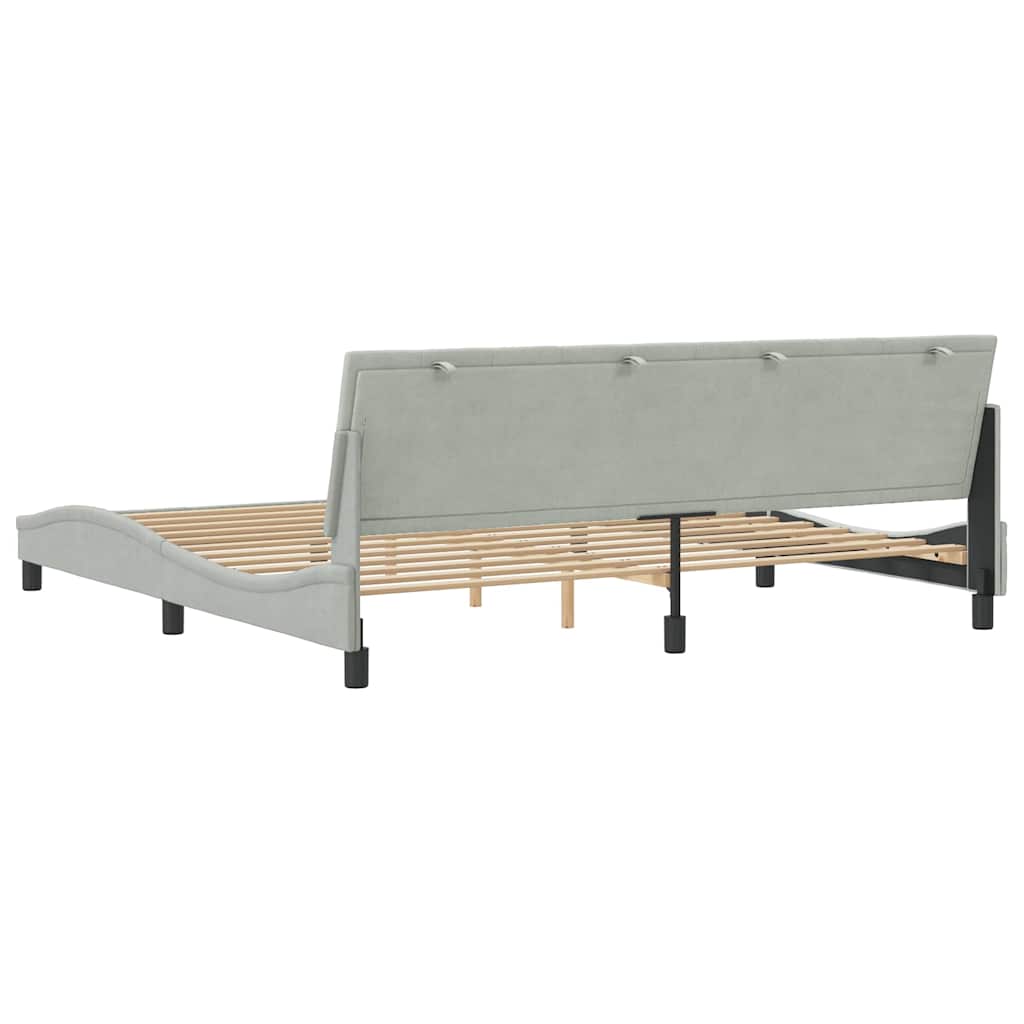 Okvir za krevet bez madraca Hanko svjetlosivi 200 x 200 cm baršunasti