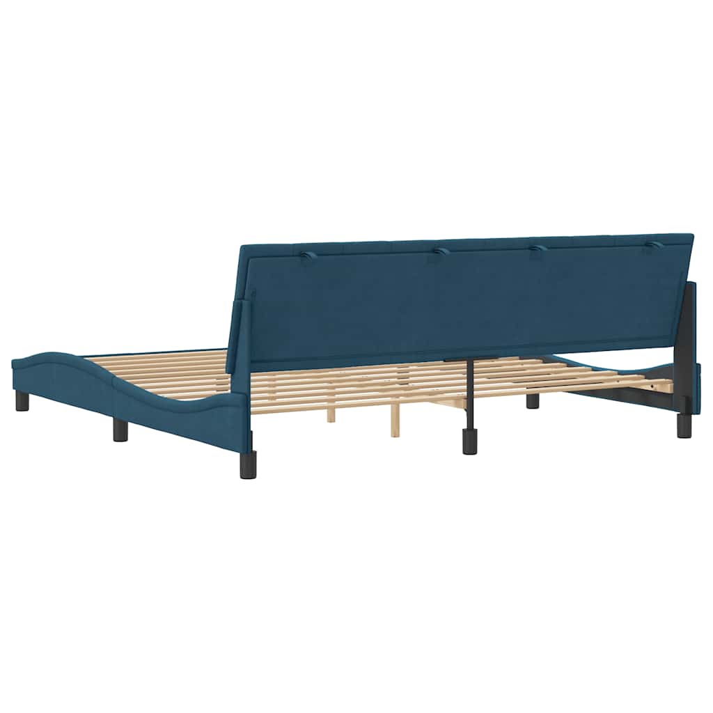 Okvir za krevet bez madraca Hanko plavi 200x200 cm baršunasti
